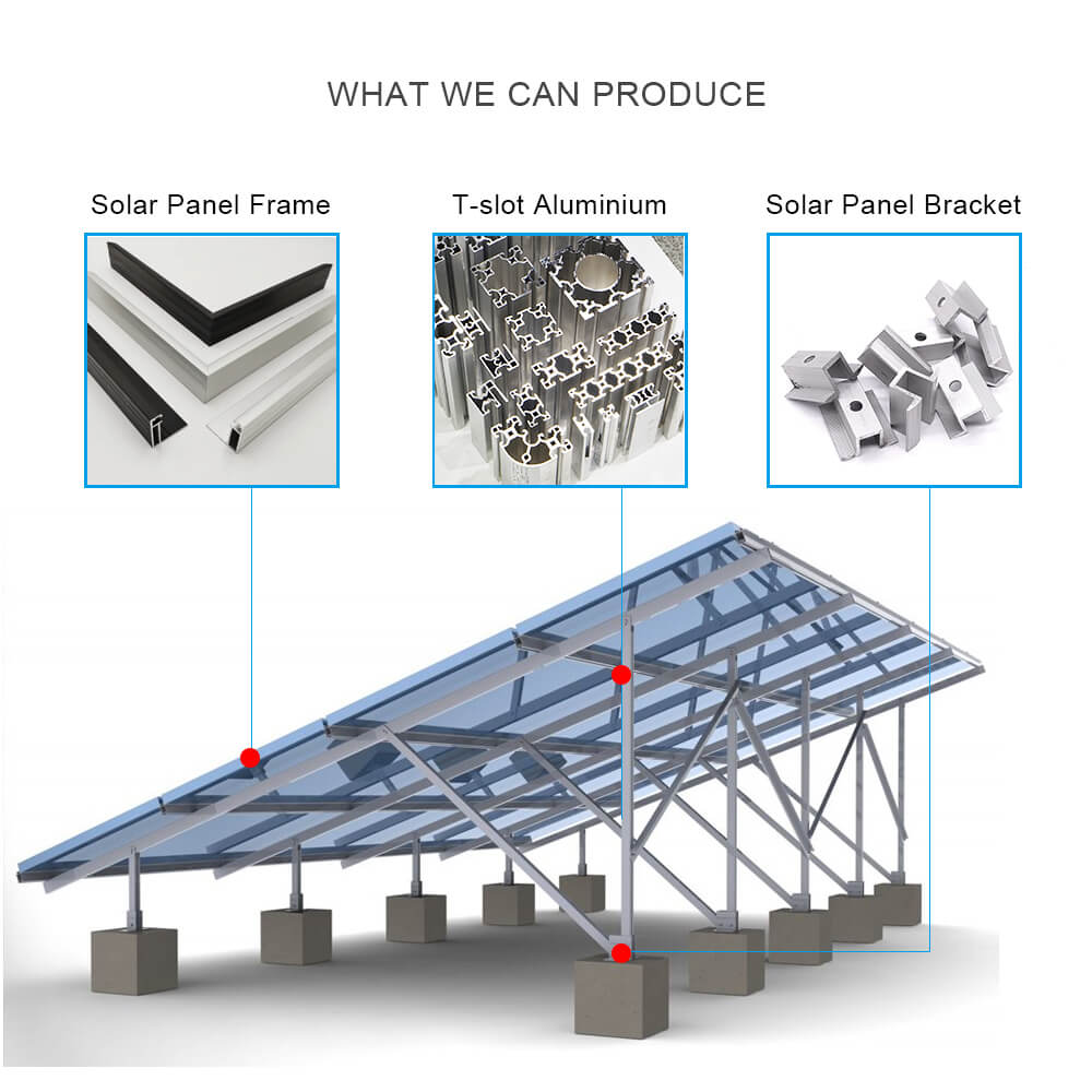 Aluminium profiles frame for solar